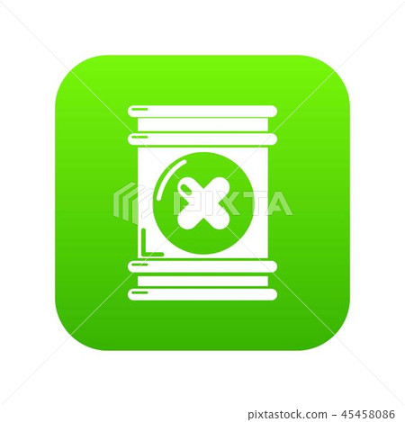 Toxic waste container icon green vector Toxic waste container icon green vector 45458086