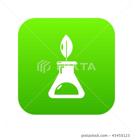 Ecology chemical test tube icon green vector 45458123