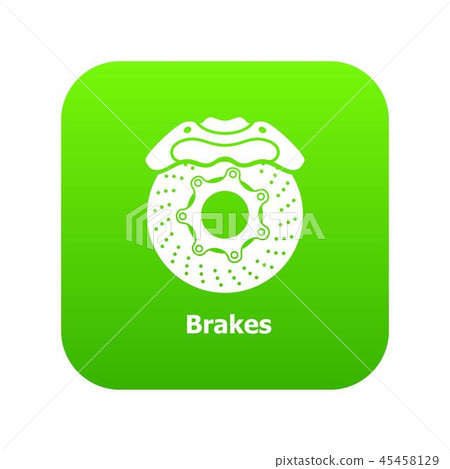 Brakes icon green vector 45458129