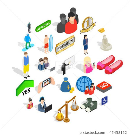 Somebody icons set, isometric style 45458132