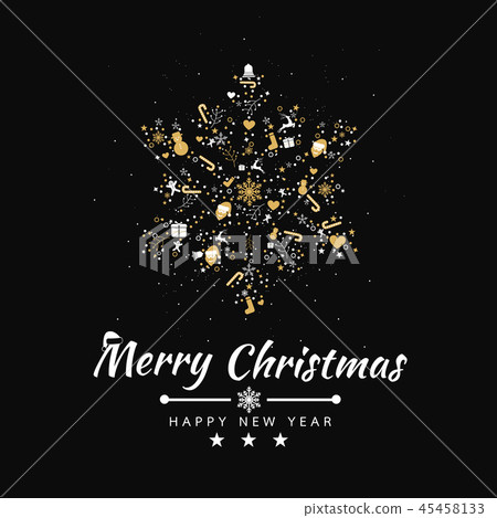 Merry Christmas background with element snowflakes Merry Christmas background with element snowflakes 45458133