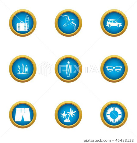 Visitor icons set, flat style 45458138