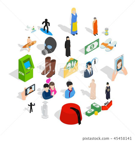 Individual icons set, isometric style 45458141