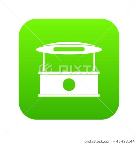 Shopping counter with tent icon digital green 45458144