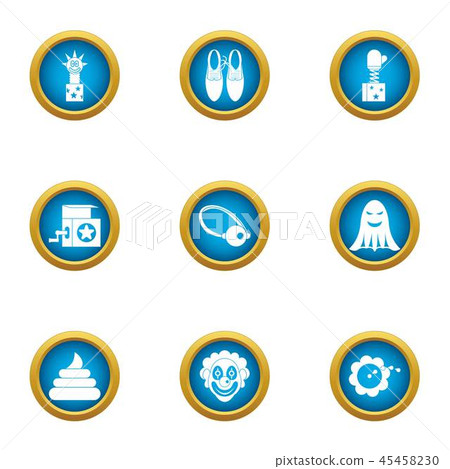 Suddenly icons set, flat style Suddenly icons set, flat style 45458230