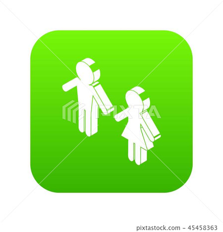Female and male to market icon green vector Female and male to market icon green vector 45458363