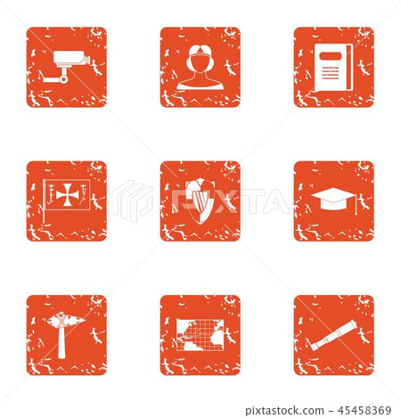 Hidden camera icons set, grunge style 45458369