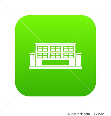 Industrial building icon digital green - Stock Illustration [45458408 ...