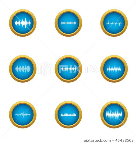 Music line icons set, flat style Music line icons set, flat style 45458502