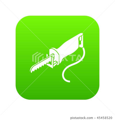 Electric pole saw icon green vector Electric pole saw icon green vector 45458520