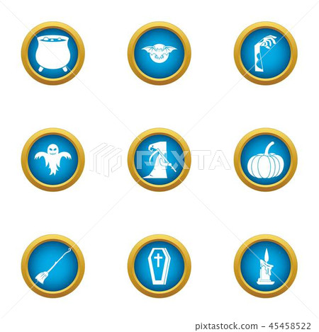 Scary rope icons set, flat style Scary rope icons set, flat style 45458522