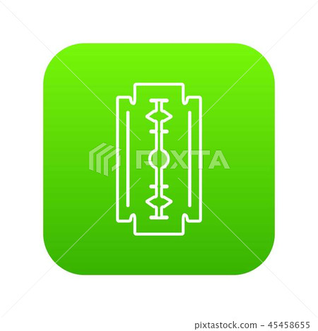 Razor blade icon green vector 45458655