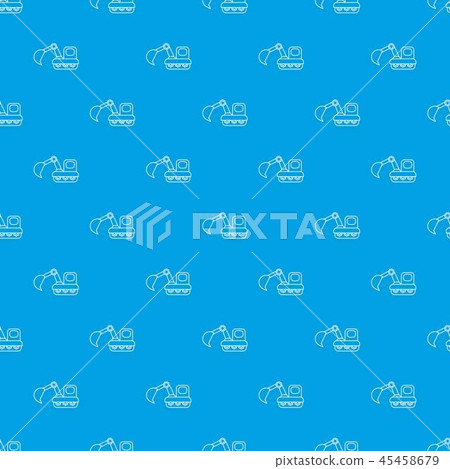 Excavator pattern vector seamless blue Excavator pattern vector seamless blue 45458679