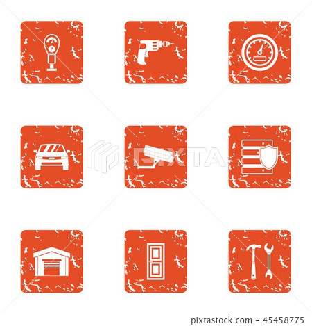 Video control icons set, grunge style Video control icons set, grunge style 45458775