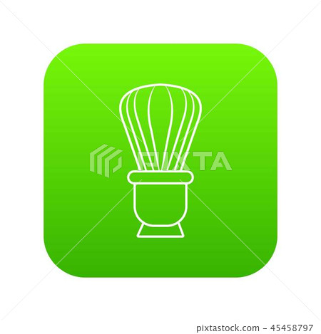 Shaving brush icon green vector Shaving brush icon green vector 45458797