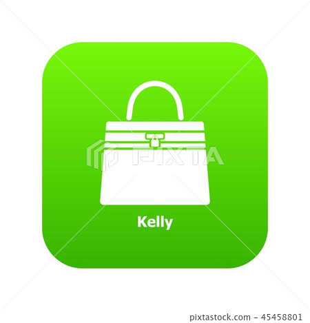 Kelly bag icon green vector Kelly bag icon green vector 45458801