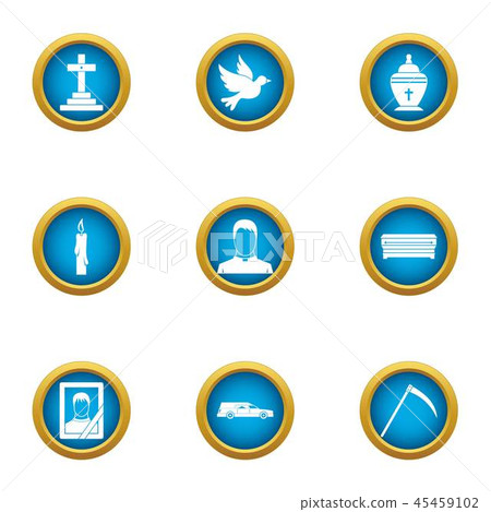 Church sign icons set, flat style Church sign icons set, flat style 45459102