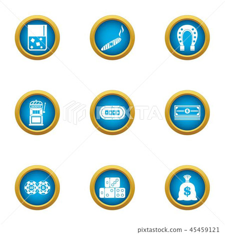 Theory of victory icons set, flat style Theory of victory icons set, flat style 45459121