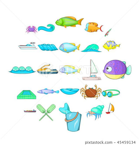 Sopping icons set, cartoon style 45459134