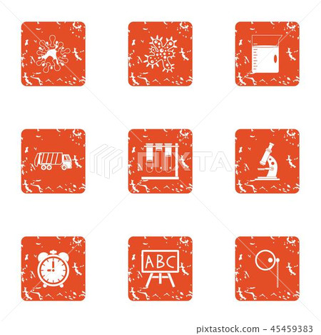 Explore the microworld icons set, grunge style 45459383