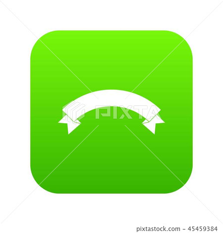 Banner ribbon icon digital green 45459384