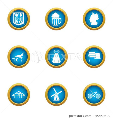 Teuton icons set, flat style Teuton icons set, flat style 45459409