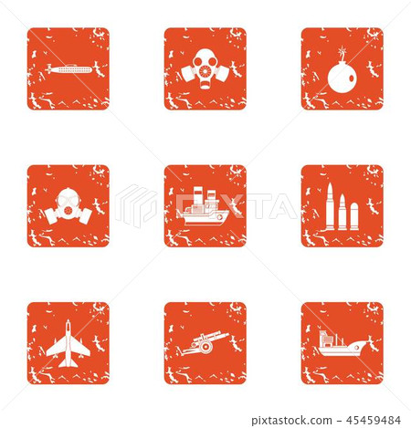 Submariner icons set, grunge style Submariner icons set, grunge style 45459484
