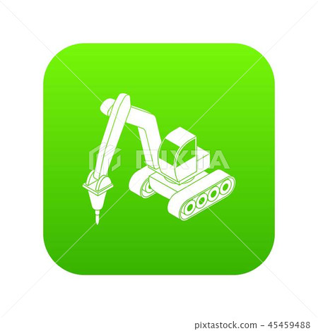 Drill tractor icon green vector 45459488