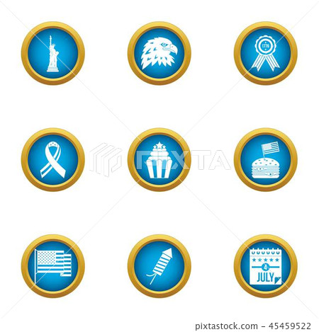 Mainland icons set, flat style - Stock Illustration [45459522] - PIXTA