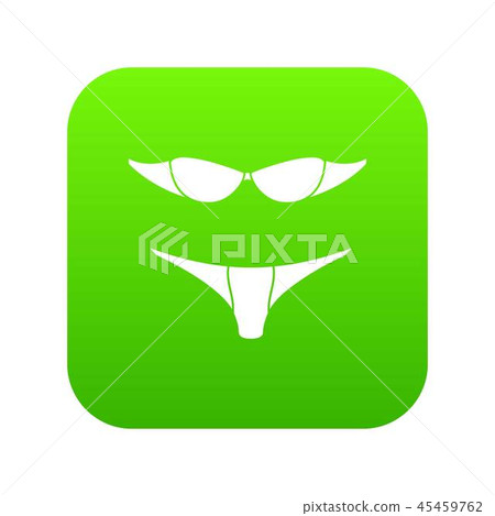 Retro bikini icon green vector Retro bikini icon green vector 45459762