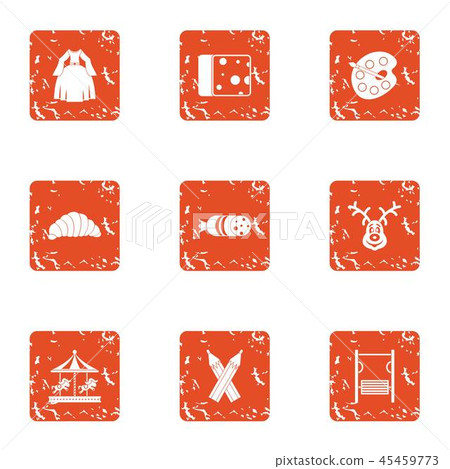 Childishness icons set, grunge style Childishness icons set, grunge style 45459773