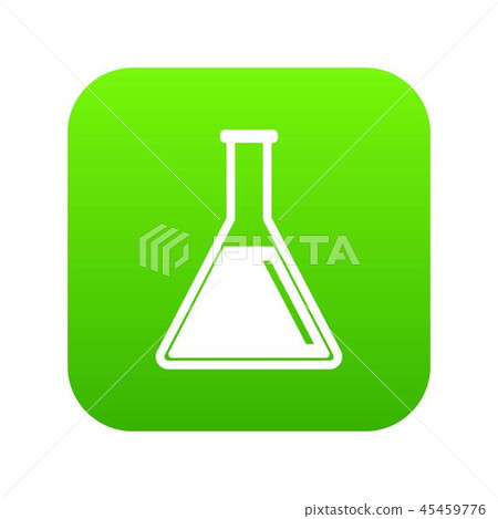 Test tube with oil icon digital green Test tube with oil icon digital green 45459776