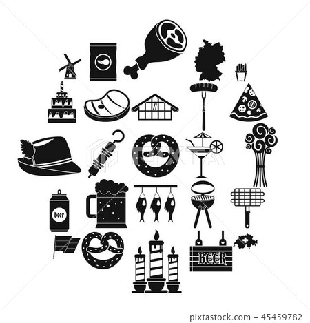 Hangout icons set, simple style 45459782