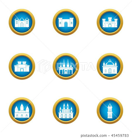 Spire icons set, flat style 45459783