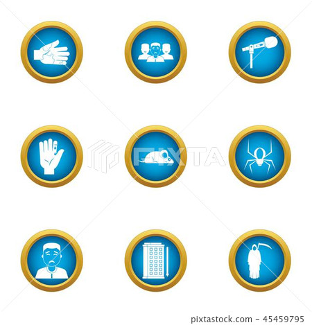 Cyber interface icons set, flat style Cyber interface icons set, flat style 45459795