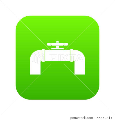 Industrial pipe valve icon digital green Industrial pipe valve icon digital green 45459813