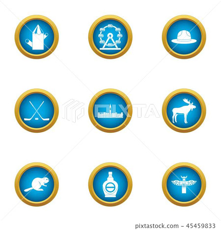 Canada peace icons set, flat style 45459833