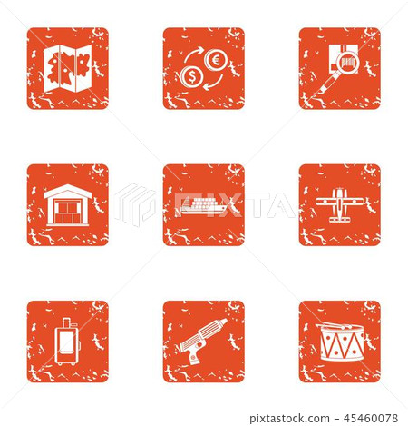 Tenancy icons set, grunge style Tenancy icons set, grunge style 45460078