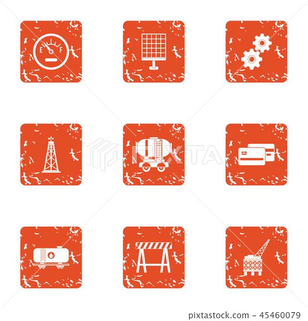 Fast construction icons set, grunge style Fast construction icons set, grunge style 45460079