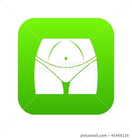Slim woman body in panties icon digital green 45460116
