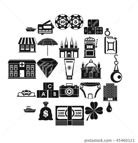 Richness icons set, simple style 45460121