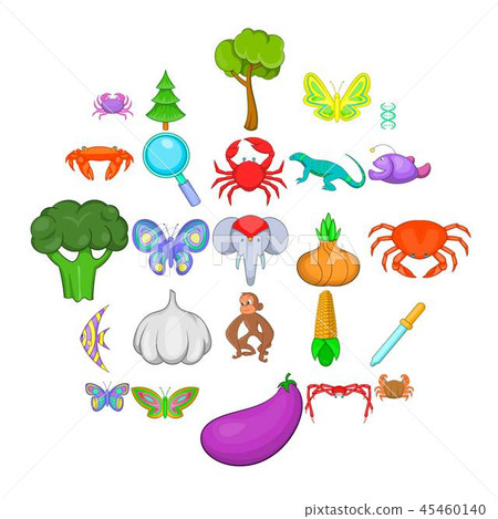 Life icons set, cartoon style Life icons set, cartoon style 45460140