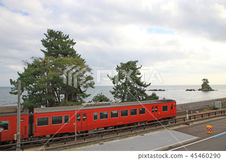 Amenharu Coast Yoshitsune rock,Yoshitsune company and woman rock and Himi line Amenharu Coast Yoshitsune rock,Yoshitsune company and woman rock and Himi line 45460290