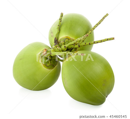 water drop green coconut isolated on white  45460545