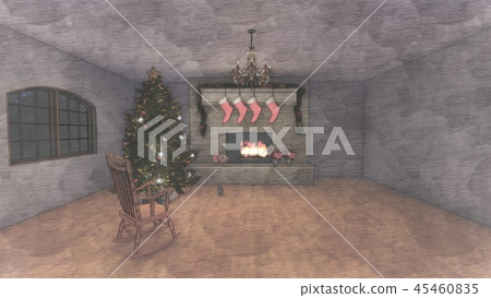 Christmas interior 3 sketch style 45460835
