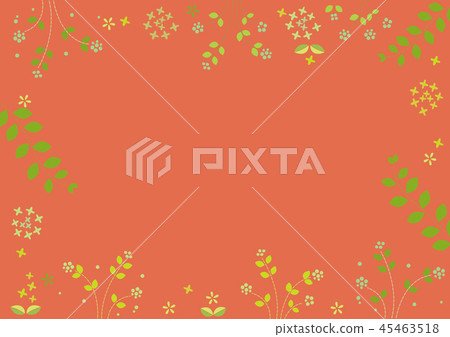 Scandinavian style florets and leaves retro color 45463518