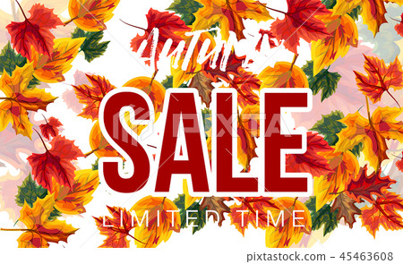 Stylish banner with autumnal sale Stylish banner with autumnal sale 45463608