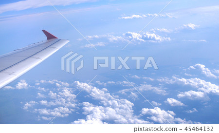 Wing airplane and cloud in the sky 45464132