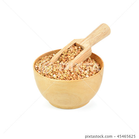 Buckwheat  grain on white background 45465625