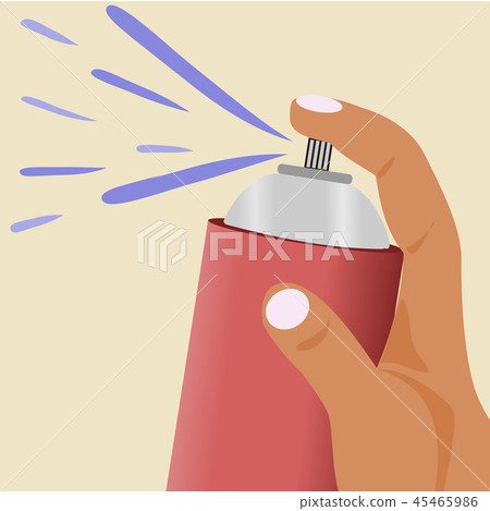 Hand hold a spray bottle to Get rid of insect 45465986